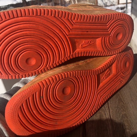 Nike Air Force 1 Insideout 312486-271 Men's Brown Leather Shoes maple / mango - Picture 12 of 14